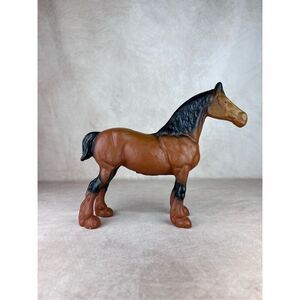 Vintage Breyer Type Cast Iron Clydesdale Mare Horse Door Stop Piggy Bank